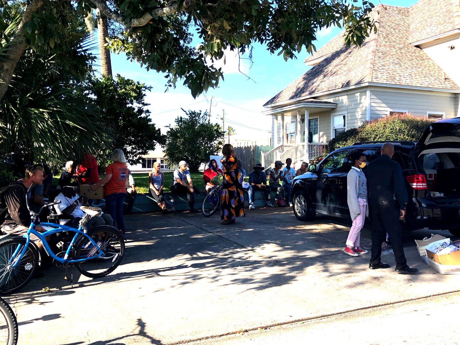 A community gathering in the park